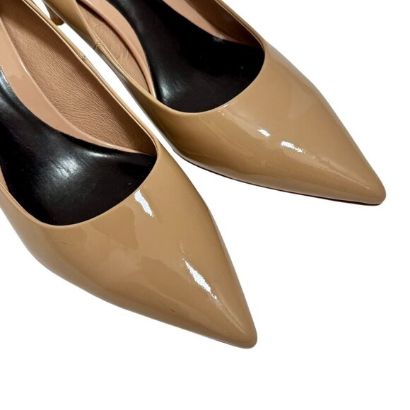 JEFFREY CAMPBELL Nikia Pointed Toe Pumps In Nude Patent Size 8.5 - Picture 7 of 9